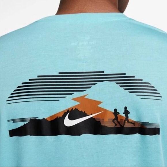 NWOT Nike Trail Dri FIT Mens Long Sleeve Running Training Gym Shirt Blue - Picture 4 of 8